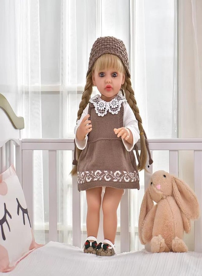 GORMERY Silicone Body Reborn Fashion Baby Doll Girl, Big Size Realistic Newborn Baby Doll with Cloth, Feeding Toy for Birthday Christmas,Reborn Baby Dolls Girl, 22"(Multi) - Image 5